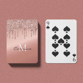 Monogram Ro Guld Metallic Dripping Glitter Casinokort