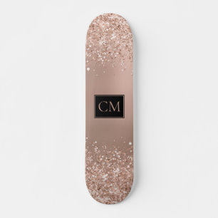 Monogram Ro Guld Metallic Glitter Mini Skateboard Bräda 18,5 Cm