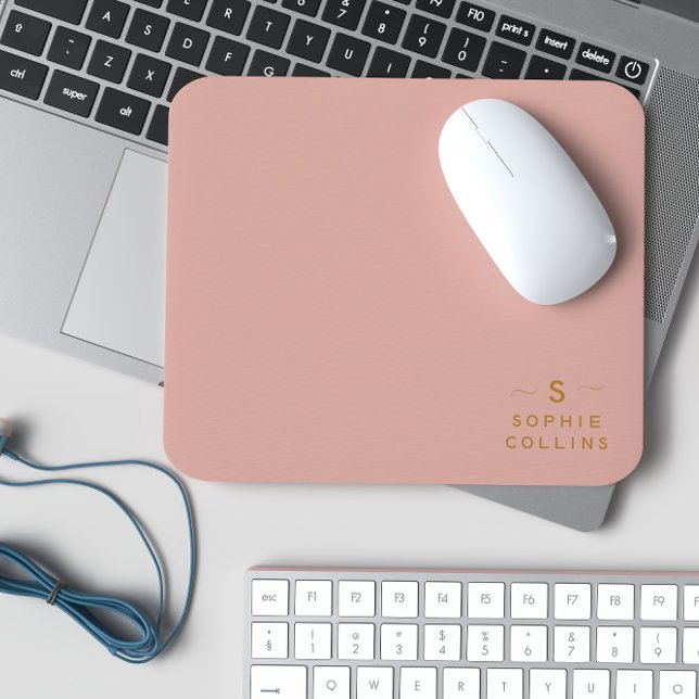 Monogram  Ro Guld, minimalistisk Elegant Namn Musmatta (Skapare uppladdad)
