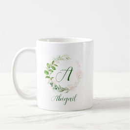 Monogram Ro Guld och Grönt Geometrisk andedräkt Kaffemugg