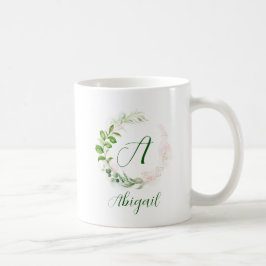 Monogram Ro Guld och Grönt Geometrisk andedräkt Kaffemugg