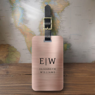 Monogram Ro Guld Rosa Brushed Metallic Elegant Bagagebricka