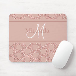 Monogram Ro Guld Rosa Glitter Girly Polka Dot Musmatta