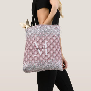Monogram Ro Guld Tuftade Diamond Silver Glitter Tygkasse