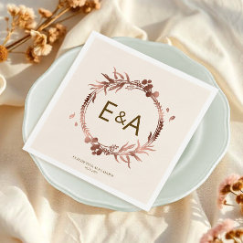 Monogram Ro Gulffenolja Bröllop Pappersservett