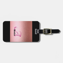 Monogram Ro Rosa Black Luggage Tag för kvinnor Bagagebricka