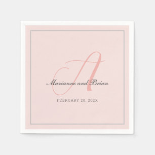 Monogram Ro Rosa, och Dove Grått Pappersservett
