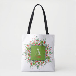 Monogram Röd jul elegant brev Tygkasse