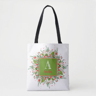 Monogram Röd jul elegant brev Tygkasse