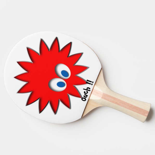 Monogram röd mönster pingisracket (Sidan)