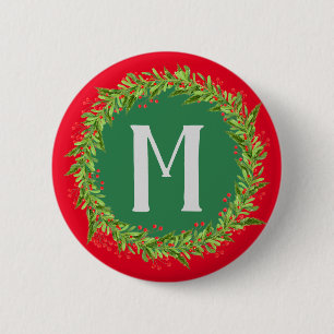 Monogram Röd och Grönt andedräkt Knapp