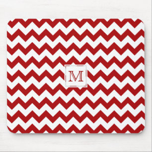 Monogram: Röd och vitsparretryck Mousepad Musmatta