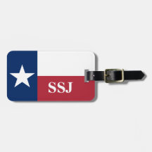Monogram Röd Vit Blå Texas Flagga