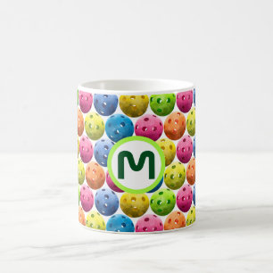 Monogram roliga färgrika Pickleball Kaffemugg
