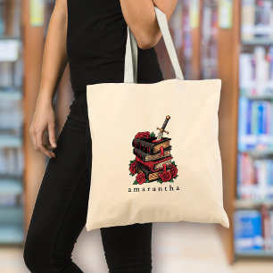 Monogram Romantasy Bookish Bok Älskare Tygkasse