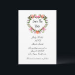 Monogram Romantic Ro Blommigt Hjärtat Spara datum Datumet<br><div class="desc">Det här vackra sparandet av datumkortet är ett snyggt sätt att tillkännage din stora dag. Anpassa kortet genom att ändra texten i fält. Du kan ändra teckensnittet stil,  storlek och färg.</div>