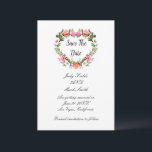 Monogram Romantic Ro Blommigt Hjärtat Spara datum Datumet<br><div class="desc">Det här vackra sparandet av datumkortet är ett snyggt sätt att tillkännage din stora dag. Anpassa kortet genom att ändra texten i fält. Du kan ändra teckensnittet stil,  storlek och färg.</div>