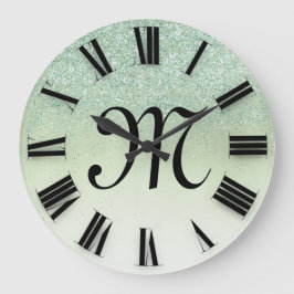 Monogram romerska siffror för Ro Glitter Stor Klocka