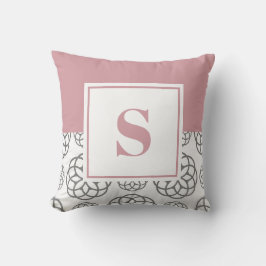 Monogram Ros Blush Rosa Mönster Kudde