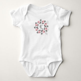 Monogram Rosa-and-Grått Ro Design T Shirt