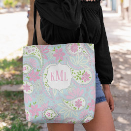 Monogram Rosa Anpassningsbar Snyggt Paisley Tygkasse