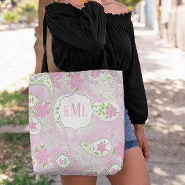 Monogram Rosa Anpassningsbar Söt Paisley Tygkasse