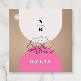 Monogram Rosa Arch Blommigt Bröllop Gåvor Etiketter