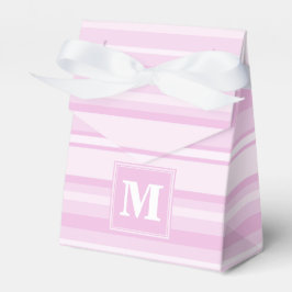 Monogram rosa babyränder presentaskar