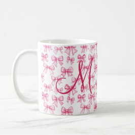 Monogram rosa båge Coquette-estetik Snygg trendig Kaffemugg