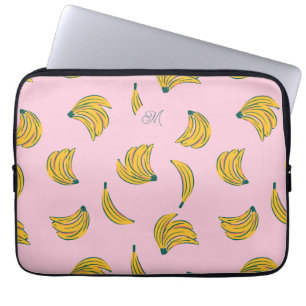 Monogram Rosa Banana Mönster Laptop Fodral