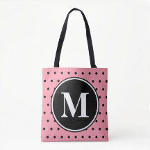 Monogram Rosa Black Polka dots