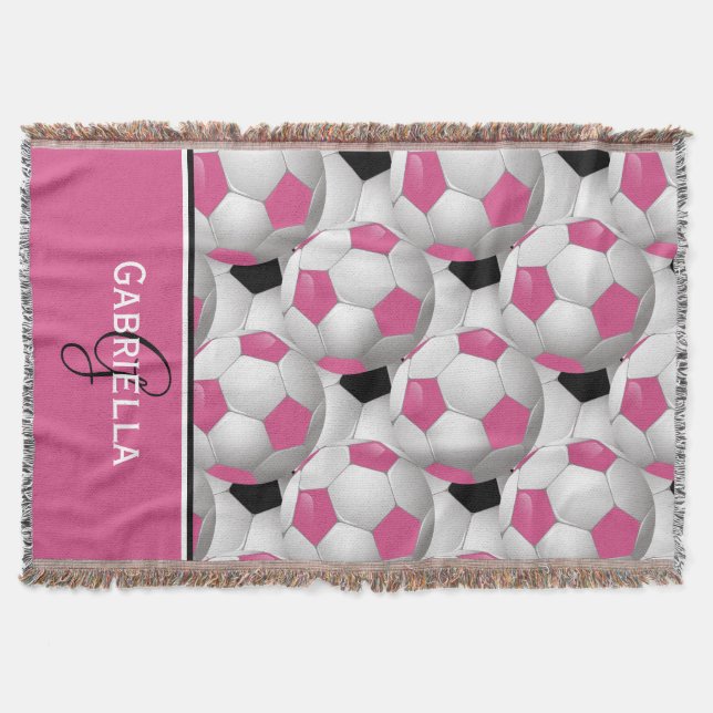 Monogram Rosa Black Scer Ball Mönster Filt (Framsidan)