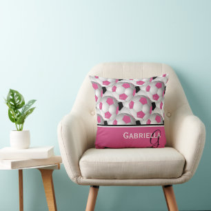 Monogram Rosa Black Scer Ball Mönster Kudde