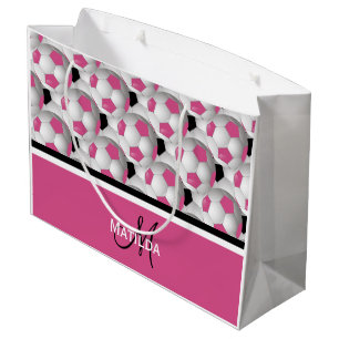 Monogram Rosa Black Soccer Ball Mönster