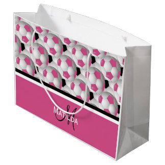 Monogram Rosa Black Soccer Ball Mönster