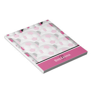 Monogram Rosa Black Soccer Ball Mönster Anteckningsblock