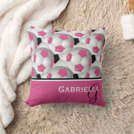 Monogram Rosa Black Soccer Ball Mönster Kudde