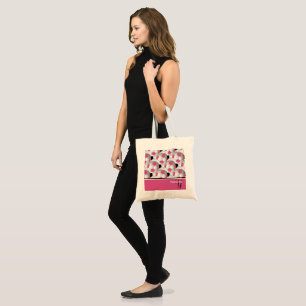 Monogram Rosa Black Soccer Ball Mönster Tygkasse