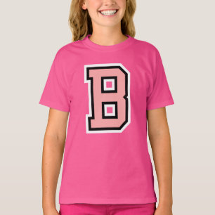 Monogram Rosa Black White College, första B T Shirt
