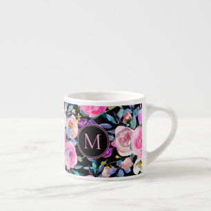 Monogram Rosa Blommigt Espressomugg