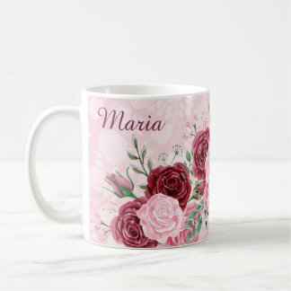 Monogram Rosa Blommigt Kaffemugg