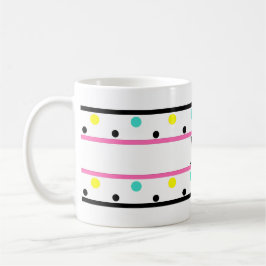 Monogram Rosa Blue Gult Polka dots Kaffemugg