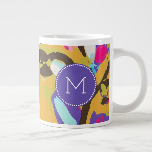 Monogram | Rosa Boho Blommigt I Jumbo Mugg (Höger)