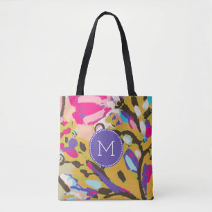 Monogram  Rosa Boho Blommigt I Tygkasse
