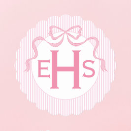 Monogram Rosa Bow, Anpassningsbar Ribbon Underlägg Papper