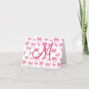 Monogram Rosa Bow Coquette Estetik Preppy Tack Kort