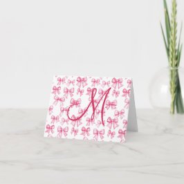 Monogram Rosa Bow Coquette Estetik Preppy Tack Kort