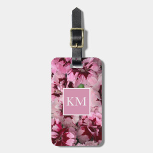 Monogram Rosa Carnation Januthday Flower Bagagebricka