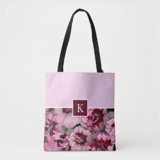 Monogram Rosa Carnation Januthday Flower Tygkasse