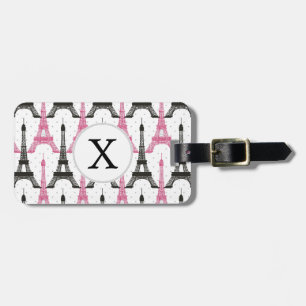 Monogram Rosa Chic Eiffel Torn Mönster Bagagebricka